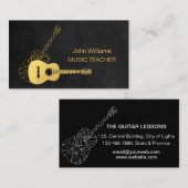 Guitar Gold Music Teacher DJ Musician Geometric Visitekaartje (Voorkant / Achterkant)