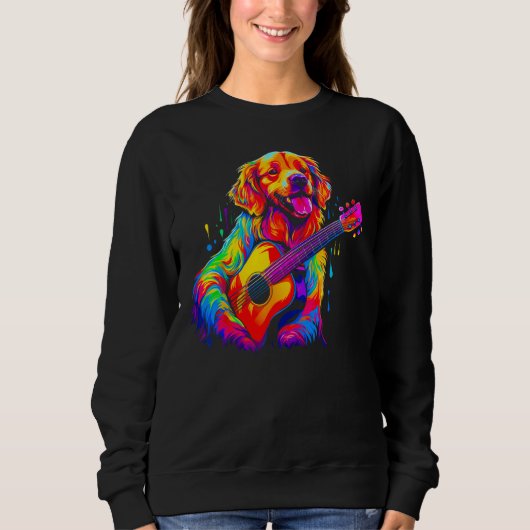 Guitar Golden Retriever Dog Trui (Voorkant)
