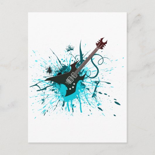 Guitar Graffiti - Emo Rock Music Band Alternative Briefkaart (Voorkant)