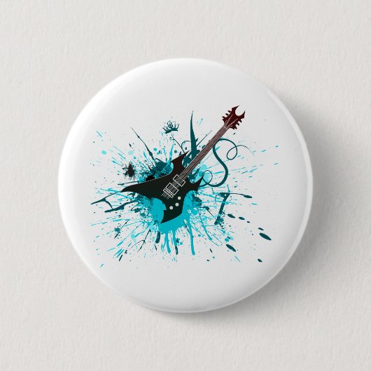 Guitar Graffiti - Emo Rock Music Band Alternative Ronde Button 5,7 Cm (Voorkant)
