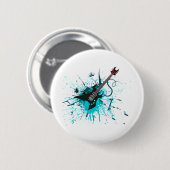 Guitar Graffiti - Emo Rock Music Band Alternative Ronde Button 5,7 Cm (Voorkant /achterkant)