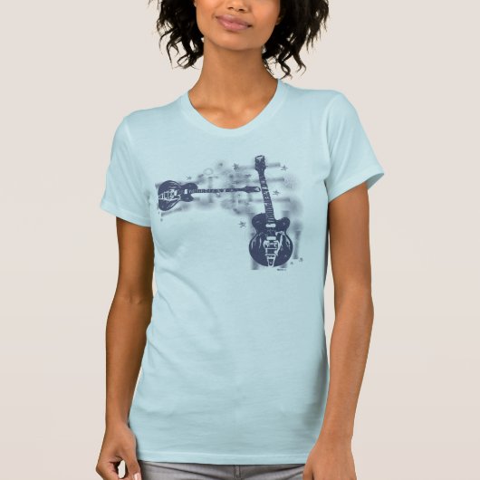 Guitar Graphic 2 Blue T-shirt (Voorkant)