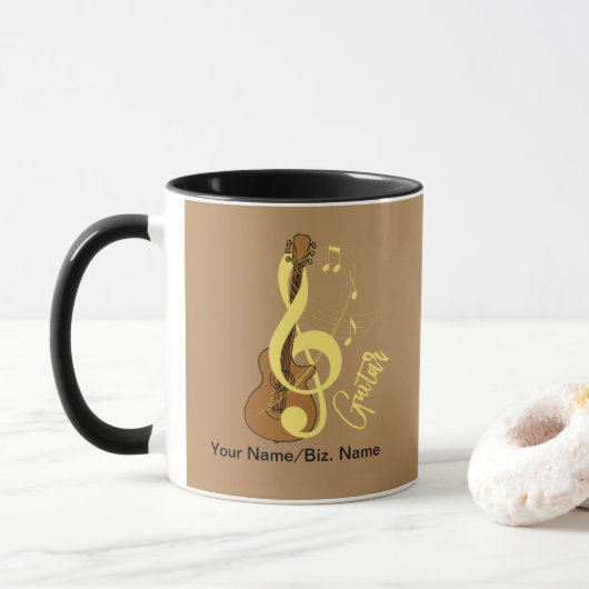 Guitar Graphic Musician Music Theme Mok (Met donut)