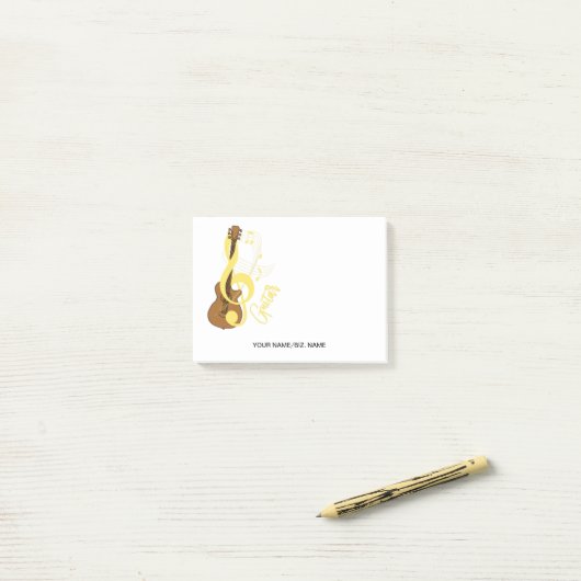 Guitar Graphic Musician Music Theme Post-it® Notes (Op bureau)
