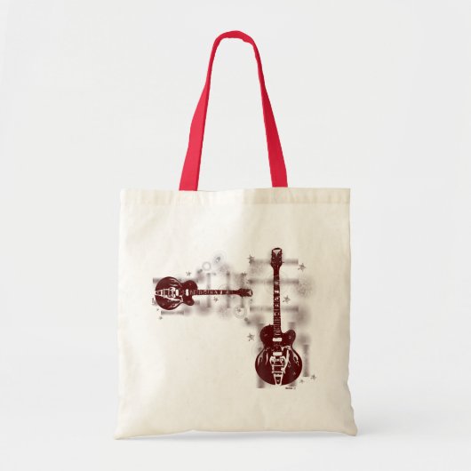 Guitar Graphic Red Bag Tote Bag (Voorkant)