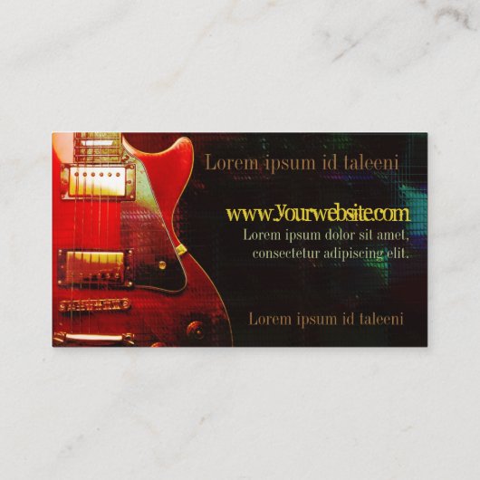 GUITAR "GrungeRed" - Verticaal Visitekaartje (Achterkant)