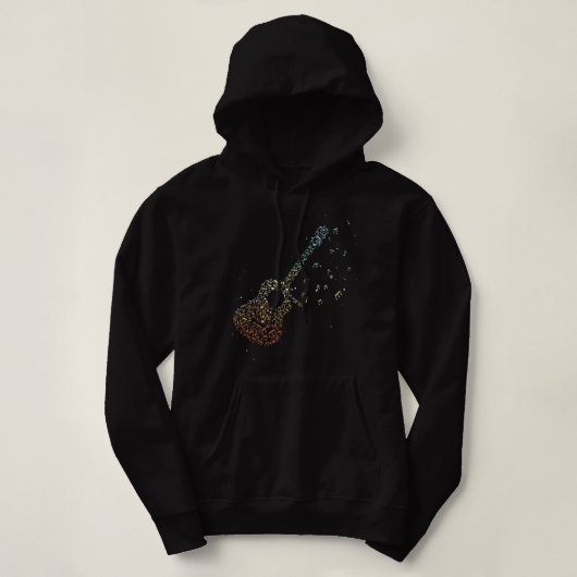 Guitar Guitar Gifts Mannen Muzieknoten Guitarist M Hoodie (Design voorkant)