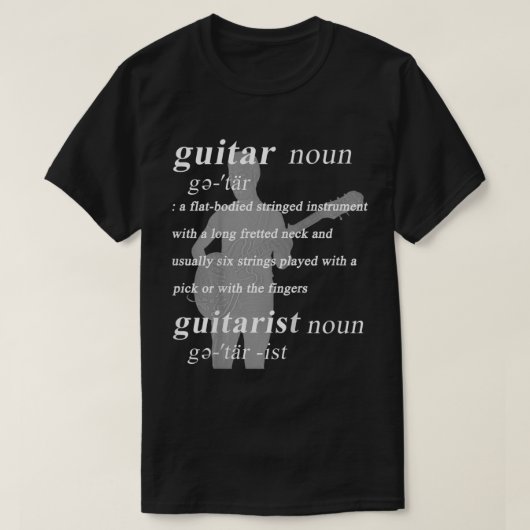 Guitar Guitarist Definition T-shirt (Design voorkant)