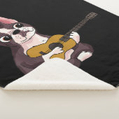 Guitar Guitarist Frenchie Bulldog Gift Sherpa Deken (3/4)