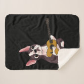 Guitar Guitarist Frenchie Bulldog Gift Sherpa Deken (Voorkant (horizontaal))
