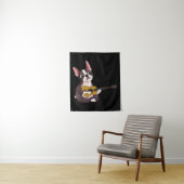 Guitar Guitarist Frenchie Bulldog Gift Wandkleed (In situ)