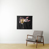 Guitar Guitarist Frenchie Bulldog Gift Wandkleed (In Situ (horizontaal))