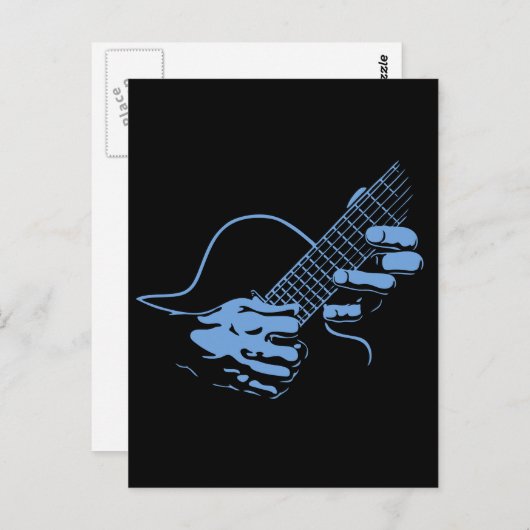 Guitar Hands II-blu Briefkaart (Voorkant / Achterkant)