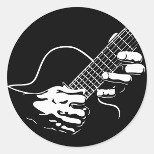 Guitar Hands II Ronde Sticker