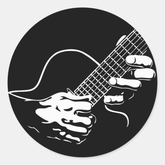 Guitar Hands II Ronde Sticker (Voorkant)