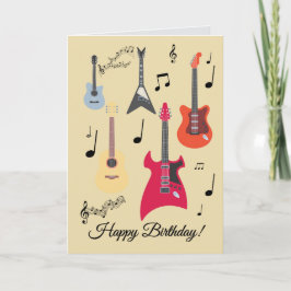 Guitar Happy Birthday Card Feestdagen Kaart