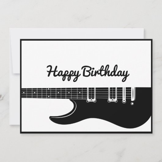 Guitar Happy Birthday Feestdagenkaart (Voorkant)