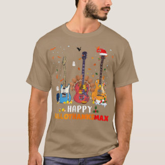 Guitar Happy Hanksmas Halloween Thanksgiving T-shirt
