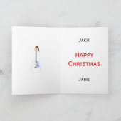 Guitar Happy Kerstmis Minimalistic Tekening Kaart (Binnen)