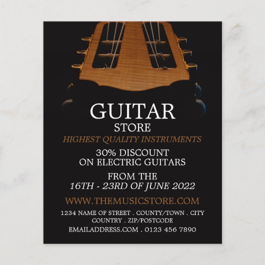 Guitar Head, Musical Instrument Store Flyer (Voorkant)
