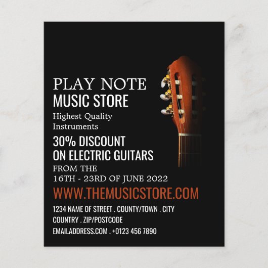 Guitar Head, Musical Instrument Store Flyer (Voorkant)