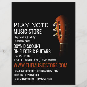 Guitar Head, Musical Instrument Store Flyer