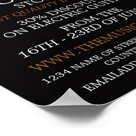 Guitar Head, Musical Instrument Store Poster (Hoek)