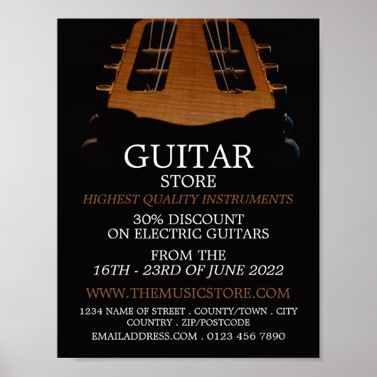 Guitar Head, Musical Instrument Store Poster (Voorkant)