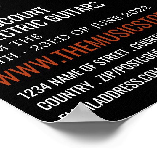 Guitar Head, Musical Instrument Store Poster (Hoek)