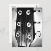 Guitar Head Strings voor Pegs Artsy Black White Briefkaart (Voorkant / Achterkant)