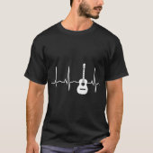 Guitar Heartbeat Line Music Lover Design T-shirt (Voorkant)