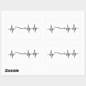 Guitar Heartbeat Pulse Make Music Square Sticker (Vel)