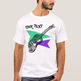 Guitar Hero Music Retro Illustration aangepast T-s T-shirt