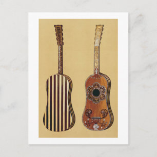 Guitar inlegd met moeder-van-pearl, uit 'Musical' Briefkaart