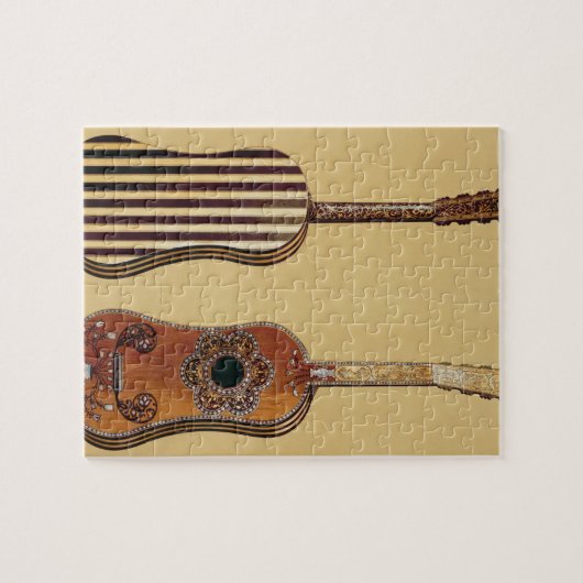 Guitar inlegd met moeder-van-pearl, uit 'Musical' Legpuzzel (Horizontaal)