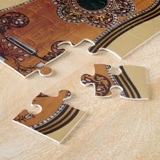 Guitar inlegd met moeder-van-pearl, uit 'Musical' Legpuzzel (Zijkant)