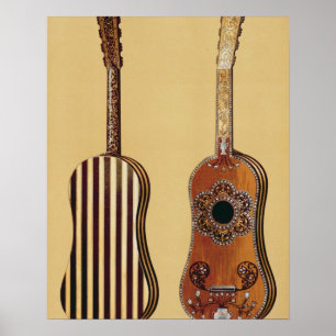 Guitar inlegd met moeder-van-pearl, uit 'Musical' Poster