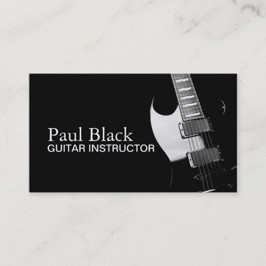 Guitar Instructor Music Instruments Business Visitekaartje (Voorkant)