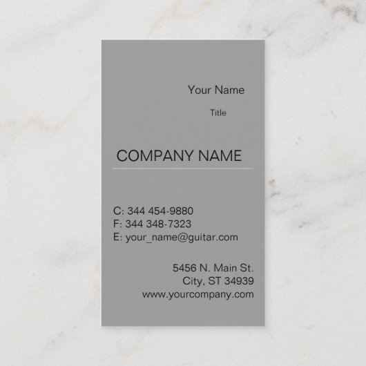 Guitar 🎸 Instructor Visitekaartje (Achterkant)