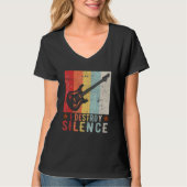 Guitar Instrument I Destroy Silence white 1 T-shirt (Voorkant)