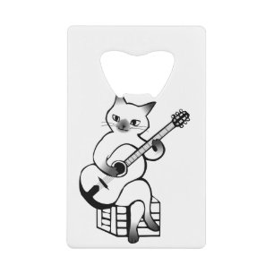 Guitar Instrument Music Jazz Cat Creditkaart Flessenopener
