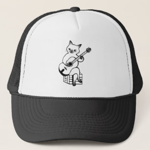 Guitar Instrument Music Jazz Cat Trucker Pet
