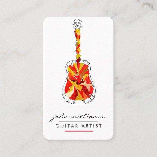 Guitar Instrument Music Teacher DJ Event Manager Visitekaartje (Voorkant)