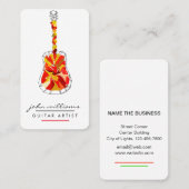 Guitar Instrument Music Teacher DJ Event Manager Visitekaartje (Voorkant / Achterkant)