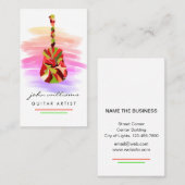 Guitar Instrument Music Teacher DJ Event Manager Visitekaartje (Voorkant / Achterkant)