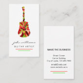 Guitar Instrument Music Teacher DJ Event Manager Visitekaartje (Voorkant / Achterkant)