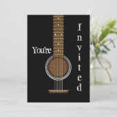 GUITAR-INVITATIE - Akoestisch zwart - Multifunctio Kaart (Staand voorkant)