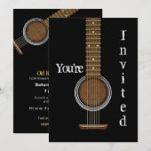 GUITAR-INVITATIE - Akoestisch zwart - Multifunctio Kaart (Voorkant / Achterkant)