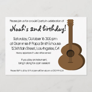 Guitar Invitation Kaart