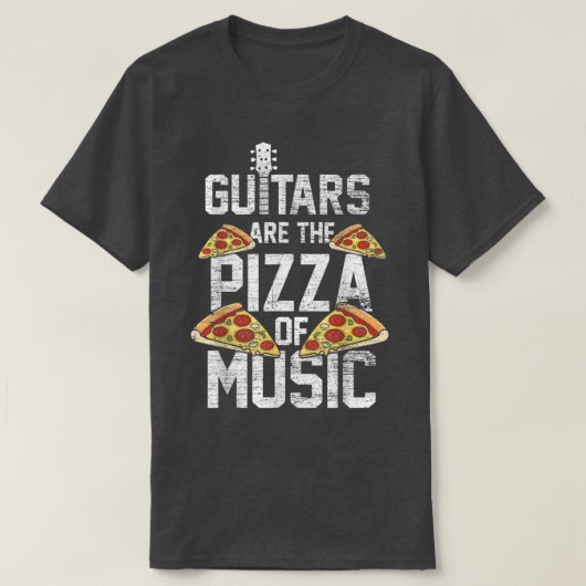 Guitar is de pizza van muziekgitarist Food Lover T-shirt (Design voorkant)